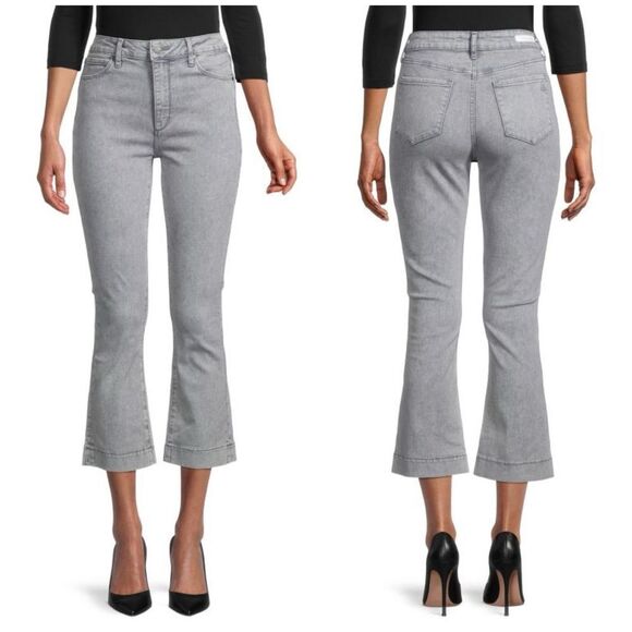 ARTICLES OF SOCIETY London Crop High-Rise Kick Flare Flair Jeans Lanai in Grey - Picture 1 of 10